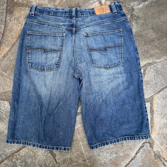 LL Cool J Mens 34 Denim Shorts Baggy Y2K Hip Hop Streetwear Jorts - Picture 13 of 14